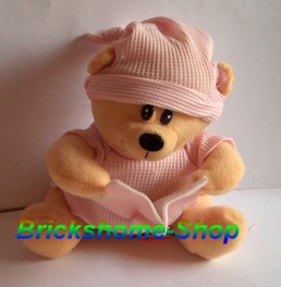 Babybär mit Buch - Rosa 21cm